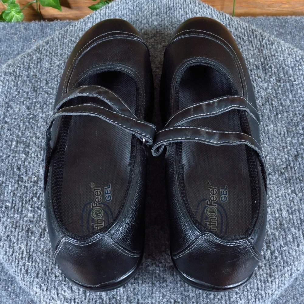Orthofeet Celina Women Mary Jane Size 10.5 Orthopedic Walking Black Leather